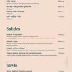 Menu Coco palm Casablanca